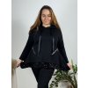 Mikina elegantní s flitry a kapucí dlouhý rukáv dámská nadrozměr (52/54/56 ONE SIZE) ITALSKÁ MÓDA IMSM2439333/DU