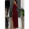 Šaty dlouhé společenské dlouhý rukáv dámské (S-2XL ONE SIZE) POLSKÁ MÓDA PMLEL25SALMANA4 (Velikost S, Barva vínová)