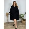 Šaty elegantní dlouhý rukáv dámské nadrozměr (54/56/58 ONE SIZE) ITALSKá MóDA IM424ZIRA/DR