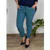 Kalhoty  strečové dámské nadrozměr BIBI(46/48/50 ONE SIZE) ITALSKÁ MÓDA IM424753/DUR (Velikost 48/50, Barva žlutá hořčicová)