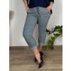 Kalhoty  strečové dámské nadrozměr BIBI(46/48/50 ONE SIZE) ITALSKÁ MÓDA IM424753/DUR (Velikost 48/50, Barva žlutá hořčicová)