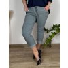 Kalhoty  strečové dámské nadrozměr BIBI(46/48/50 ONE SIZE) ITALSKÁ MÓDA IM424753/DUR (Velikost 48/50, Barva žlutá hořčicová)
