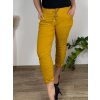 Kalhoty  strečové dámské nadrozměr BIBI(46/48/50 ONE SIZE) ITALSKÁ MÓDA IM424753/DUR (Velikost 48/50, Barva žlutá hořčicová)