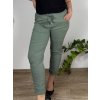 Kalhoty  strečové dámské nadrozměr BIBI(46/48/50 ONE SIZE) ITALSKÁ MÓDA IM424753/DUR (Velikost 48/50, Barva žlutá hořčicová)