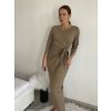 Šaty dlouhé dlouhý rukáv dámské (S/M/L ONE SIZE) ITALSKá MóDA IM525001/DU