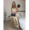 Šaty dlouhé společenské saténové na ramínka se šněrováním dámské ELISA (XS/S/M ONE SIZE) ITALSKÁ MÓDA IMPSH246456/DUR (Velikost S/M, Barva Černá)