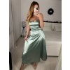 Šaty dlouhé společenské saténové na ramínka se šněrováním dámské ELISA (XS/S/M ONE SIZE) ITALSKÁ MÓDA IMPSH246456/DUR (Velikost S/M, Barva Černá)
