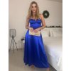 Šaty dlouhé společenské saténové na ramínka se šněrováním dámské ELISA (XS/S/M ONE SIZE) ITALSKÁ MÓDA IMPSH246456/DUR (Velikost S/M, Barva Černá)