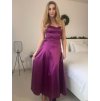 Šaty dlouhé společenské saténové na ramínka se šněrováním dámské ELISA (XS/S/M ONE SIZE) ITALSKÁ MÓDA IMPSH246456/DUR (Velikost S/M, Barva Černá)