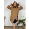 Mikina/kabát na zip s kapucí dlouhý rukáv dámská nadrozměr (50/52/54 ONE SIZE) ITALSKÁ MÓDA IMD23669/DR