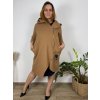 Mikina/kabát na zip s kapucí dlouhý rukáv dámská nadrozměr (50/52/54 ONE SIZE) ITALSKÁ MÓDA IMD23669/DR