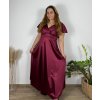 Šaty dlouhé společenské krátký rukáv dámské (42/44/46 ONE SIZE) ITALSKÁ MÓDA IMPSH246540XL/DUR (Velikost 42/44/46, Barva Černá)