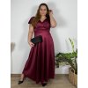 Šaty dlouhé společenské krátký rukáv dámské (42/44/46 ONE SIZE) ITALSKÁ MÓDA IMPSH246540XL/DUR (Velikost 42/44/46, Barva Černá)