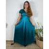 Šaty dlouhé společenské krátký rukáv dámské (42/44/46 ONE SIZE) ITALSKÁ MÓDA IMPSH246540XL/DUR (Velikost 42/44/46, Barva Černá)