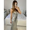 Šaty dlouhé společenské třpytivé na ramínka dámské (S/M/L ONE SIZE) ITALSKÁ MÓDA IMPSH246060A/DUR