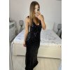 Šaty dlouhé společenské třpytivé na ramínka dámské (S/M/L ONE SIZE) ITALSKÁ MÓDA IMPSH246060A/DUR