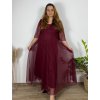 Šaty společenské elegantní třpitivé 3/4 rukáv dámské (48/50/52 ONE SIZE) ITALSKá MODA IMS25STELLA/DUR (Velikost 48/50/52, Barva Černá)