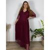 Šaty společenské elegantní třpitivé 3/4 rukáv dámské (48/50/52 ONE SIZE) ITALSKá MODA IMS25STELLA/DUR (Velikost 48/50/52, Barva Černá)