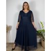 Šaty společenské elegantní třpitivé 3/4 rukáv dámské (48/50/52 ONE SIZE) ITALSKá MODA IMS25STELLA/DUR (Velikost 48/50/52, Barva Černá)