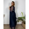 Šaty společenské elegantní třpitivé 3/4 rukáv dámské (48/50/52 ONE SIZE) ITALSKá MODA IMS25STELLA/DUR (Velikost 48/50/52, Barva Černá)