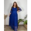 Šaty společenské elegantní třpitivé 3/4 rukáv dámské (48/50/52 ONE SIZE) ITALSKá MODA IMS25STELLA/DUR (Velikost 48/50/52, Barva Černá)