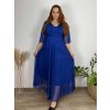 Šaty společenské elegantní třpitivé 3/4 rukáv dámské (48/50/52 ONE SIZE) ITALSKá MODA IMS25STELLA/DUR (Velikost 48/50/52, Barva Černá)