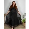 Šaty společenské elegantní třpitivé 3/4 rukáv dámské (48/50/52 ONE SIZE) ITALSKá MODA IMS25STELLA/DUR (Velikost 48/50/52, Barva Černá)