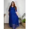 Šaty společenské elegantní třpitivé 3/4 rukáv dámské (48/50/52 ONE SIZE) ITALSKá MODA IMS25STELLA/DUR (Velikost 48/50/52, Barva Černá)