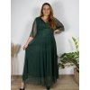 Šaty společenské elegantní třpitivé 3/4 rukáv dámské (48/50/52 ONE SIZE) ITALSKá MODA IMS25STELLA/DUR (Velikost 48/50/52, Barva Černá)