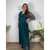 Šaty společenské elegantní třpitivé 3/4 rukáv dámské (48/50/52 ONE SIZE) ITALSKá MODA IMS25STELLA/DUR (Velikost 48/50/52, Barva Černá)