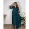 Šaty společenské elegantní třpitivé 3/4 rukáv dámské (48/50/52 ONE SIZE) ITALSKá MODA IMS25STELLA/DUR (Velikost 48/50/52, Barva Černá)