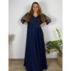 Šaty společenské elegantní krajkové s 3/4 rukávem dámské (2XL-5XL) ITALSKá MODA IMS259028/DUR (Velikost 2XL, Barva tmavě modrá)