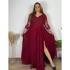 Šaty společenské elegantní krajkové s 3/4 rukávem dámské (2XL-5XL) ITALSKá MODA IMS259028/DUR (Velikost 2XL, Barva tmavě modrá)