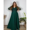 Šaty společenské elegantní krajkové s 3/4 rukávem dámské (2XL-5XL) ITALSKá MODA IMS259028/DUR (Velikost 2XL, Barva tmavě modrá)