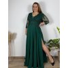 Šaty společenské elegantní krajkové s 3/4 rukávem dámské (2XL-5XL) ITALSKá MODA IMS259028/DUR (Velikost 2XL, Barva tmavě modrá)