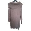 Šaty úpletové s rolákem dlouhý rukáv dámské (S/M ONE SIZE) FRANCOUZSKÁ MÓDA FMB24D-525/DU (Velikost S/M, Barva béžová)