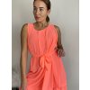 Šaty letní krátké bez rukávu šifonové dámské (S/M/L ONE SIZE) ITALSKÁ MÓDA IM424KALI/DU (Velikost S/M/L, Barva oranžová neon)