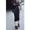 Šaty úpletové dlouhý rukáv dámské (S/M/L ONE SIZE) ITALSKÁ MÓDA IMD24358/DU (Velikost S/M/L, Barva vínová)