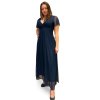 Šaty dlouhé třpytivé společenské krátký rukáv dámské (S/M ONE SIZE) ITALSKÁ MÓDA IMPSH2423589/DUR