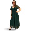 Šaty dlouhé třpytivé společenské krátký rukáv dámské (S/M ONE SIZE) ITALSKÁ MÓDA IMPSH2423589/DUR