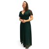 Šaty dlouhé třpytivé společenské krátký rukáv dámské (S/M ONE SIZE) ITALSKÁ MÓDA IMPSH2423589/DUR