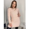 Šaty pletené dlouhý rukáv dámské (S/M/L ONE SIZE) ITALSKÁ MÓDA IMWBL24124/DR