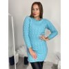 Šaty pletené dlouhý rukáv dámské (S/M/L ONE SIZE) ITALSKÁ MÓDA IMWBL24124/DR