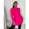 Šaty pletené dlouhý rukáv dámské (S/M/L ONE SIZE) ITALSKÁ MÓDA IMWBL24124/DR
