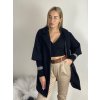 Kabátek flaušový dlouhý rukáv dámský oversize (S/M/L ONE SIZE) ITALSKÁ MÓDA IMC24538/DR (Velikost S/M/L, Barva béžová)