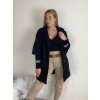 Kabátek flaušový dlouhý rukáv dámský oversize (S/M/L ONE SIZE) ITALSKÁ MÓDA IMC24538/DR (Velikost S/M/L, Barva béžová)