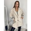 Kabátek flaušový dlouhý rukáv dámský oversize (S/M/L ONE SIZE) ITALSKÁ MÓDA IMC24538/DR (Velikost S/M/L, Barva béžová)
