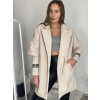 Kabátek flaušový dlouhý rukáv dámský oversize (S/M/L ONE SIZE) ITALSKÁ MÓDA IMC24538/DR (Velikost S/M/L, Barva béžová)