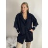Kabátek flaušový dlouhý rukáv dámský oversize (S/M/L ONE SIZE) ITALSKÁ MÓDA IMC24538/DR (Velikost S/M/L, Barva béžová)
