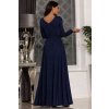 Šaty dlouhé elegantní třpytivé dlouhý rukáv dámské (S-2XL) POLSKÁ MÓDA PMLEL24SALMA-B/DUR